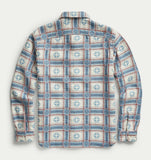 RRL Ralph Lauren 1950s Southwestern Blue White Jacquard Shirt Workshirt Men's M