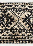 RRL Ralph Lauren Shawl Hand-Knit Geometric Cardigan Black Cream Men's Medium M