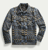 RRL Ralph Lauren Vintage Blue Plaid Jacquard Overshirt Jacket Men's Medium