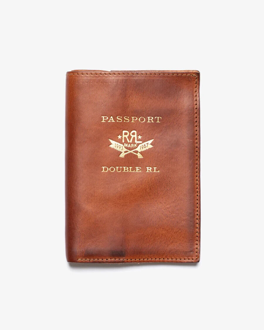 RRL Ralph Lauren Leather Passport Holder Wallet Distressed Italian