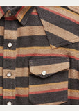 RRL Ralph Lauren Black Striped Western French Terry Shirt Men's Medium M