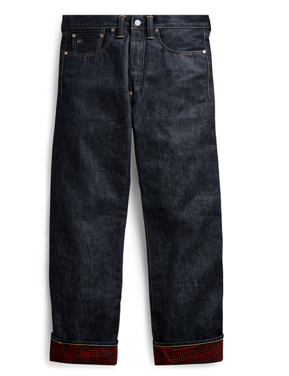 NWT RRL Straight Fit Flannel Lined Jeans Denim Dark Blue Selvedge 29x30