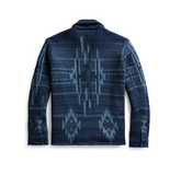 New RRL Ralph Lauren Southwestern Indigo Blanket Jacket Overshirt Men's S Small