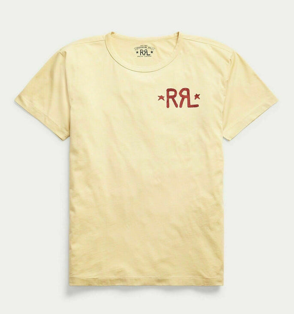 New RRL Ralph Lauren Yellow Double RL Eagle Graphic T-Shirt Men's Medium M