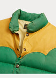 RRL Ralph Lauren 1940's Green Quilted Down Vest Jacket Puffer Coat Men's Large L