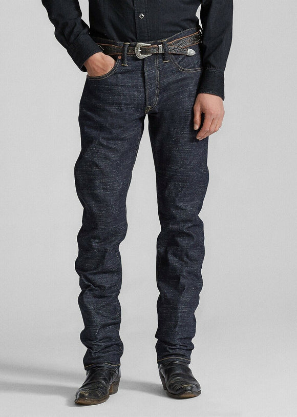 NWT RRL Slim Flit Limited-Edition Rigid Raw Denim Jeans Made in USA oz 29 W Dark