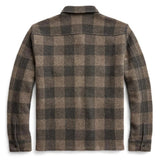 RRL Ralph Lauren Wool Cashmere Shirt Gray Plaid Sweater Workshirt Men's Small S