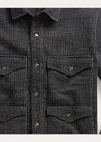 RRL Ralph Lauren Navy Striped Jacket Sweater Fleece Beach Shirt Men's S Small