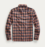 RRL Ralph Lauren Check Plaid Twill Indigo Shirt Workshirt Men's Extra-Large XL
