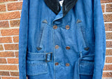 RRL Limited Edition Mens Peacoat Denim Jacket Pea Coat Lined Wool Extra-Large XL