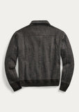 RRL Ralph Lauren Navy Striped Jacket Sweater Fleece Beach Jacket Men's Medium