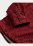 RRL Ralph Lauren Red Check Shirt Jacket Lined Checkered Overshirt Men's Large L