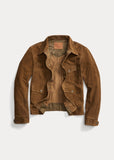 RRL Ralph Lauren Trucker Roughout Suede Leather Coat Jacket Men's Large L