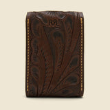 New RRL Ralph Lauren Hand Tooled Indigo Tanned Leather Playing Card Case
