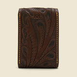 New RRL Ralph Lauren Hand Tooled Indigo Tanned Leather Playing Card Case