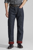 NWT RRL Straight Fit Flannel Lined Jeans Denim Dark Blue Selvedge 29x30