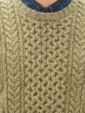 RRL Ralph Lauren Aran Irish Cable-Knit Donegal Wool Sweater Men's XL Extra-Large