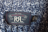 New RRL Ralph Lauren Navy White Blue Heathered Sweater Mockneck Men's 2XL XXL