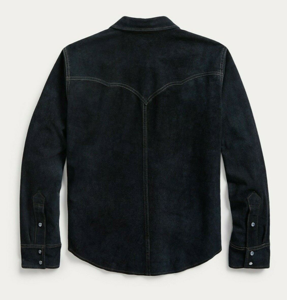 RRL Ralph Lauren Indigo Suede Western Leather Jacket Overshirt Men's Small S