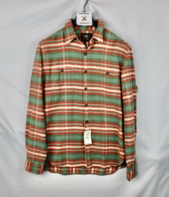 RRL Ralph Lauren Striped Serape Southwestern Striped Shirt Green Men's M Medium