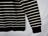 New RRL Ralph Lauren Faded Black Striped Crewneck Sweatshirt Men's L Large