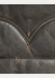 RRL Ralph Lauren Suede-Yoke Quilted Down Vest Jacket Coat Puffer Men's Large L