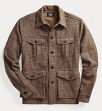 RRL Ralph Lauren Tweed Wool Lined English Overshirt Jacket Men's Extra-Large XL