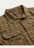 Ralph Lauren RRL Men’s Brown 1940's Plaid Cotton Camp Workshirt Men’s Medium M