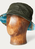 New RRL Ralph Lauren Tropical Bucket Hat Reversible Olive Men's L Large