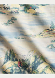 New RRL Ralph Lauren Western Cotton Linen Blend Print Camp Shirt Men's Small S