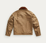 RRL Ralph Lauren Cotton Flight Jacket Fleece Jungle Brown Coat Men's Large L