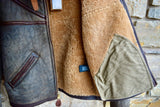 RRL Double RL Ralph Lauren Leather Brown Shearling Military Jacket Men's 2XL XXL