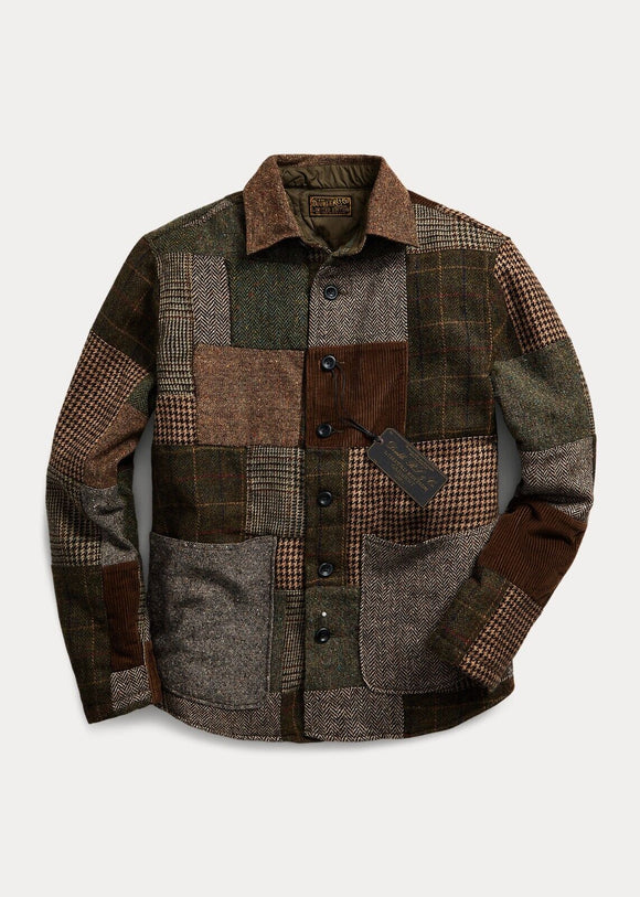 RRL Ralph Lauren Patchwork Overshirt Limited Edition Wool Jacket Extra-Large XL