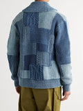 RRL Ralph Lauren Indigo Blue Shawl Patchwork Cashmere Cardigan Men's Large L