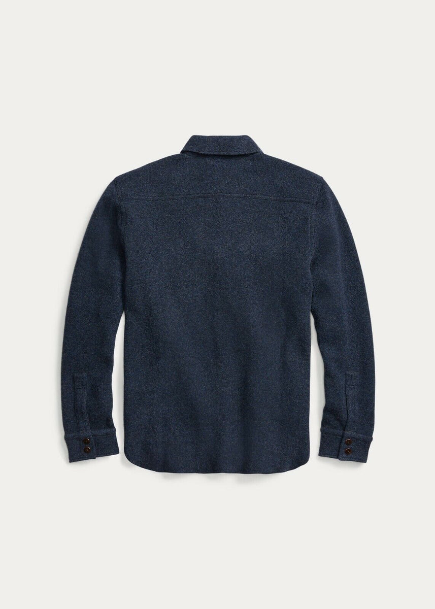RRL Ralph Lauren Wool Cashmere Navy Blue Naval Shirt Sweater