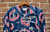 RRL Ralph Lauren 1930's Tropical Blue Hawaiian Camp Navy Shirt XL Extra-Large