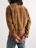 RRL Double RL Ralph Lauren Panelled Shearling-Lined Suede Jacket Mens Medium M