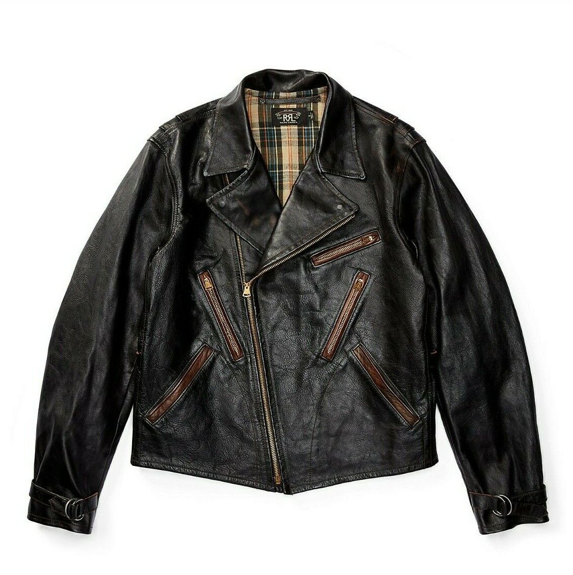 New RRL Ralph Lauren Limited Edition Motorcycle Leather Jacket 