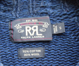 RRL Ralph Lauren Vintage Thick Cotton Wool Blue Navy Mockneck Men's Small S