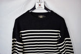 New RRL Ralph Lauren Faded Black Striped Crewneck Sweatshirt Men's L Large