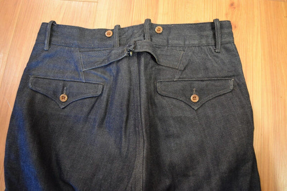 $450 RRL Double RL Dark Wash Raw Denim Jeans Western Buckle Hook Overalls 30