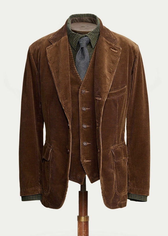 RRL Ralph Lauren Italian Corduroy Western Style Sport Coat Jacket Men's Small S