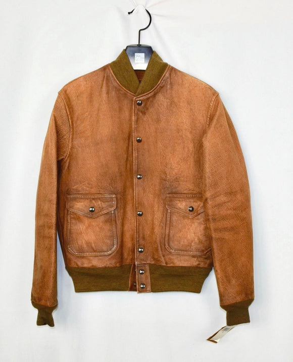 $1900 RRL Men's Reversible Leather Suede Jacket Bomber Tan Coat Wool Men's M