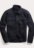New RRL Ralph Lauren Ring-Spun Workshirt Jacket Navy Blue Indigo Men's 2XL XXL