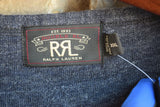 New RRL Ralph Lauren Indigo Blue Southwestern Beacon Henley Sweater Mens 2XL XXL