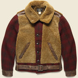 RRL Double RL Ralph Lauren Panelled Shearling-Lined Suede Jacket Mens Medium M