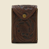 New RRL Ralph Lauren Hand Tooled Indigo Tanned Leather Playing Card Case