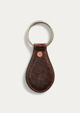 New RRL Ralph Lauren Crocodile-Embossed Leather Keyring Brown Fob