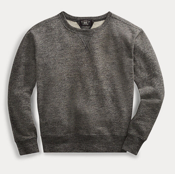 RRL Ralph Lauren Heathered Gray Pullover  Cotton Fleece Sweatshirt Medium M