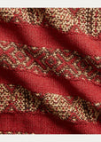New RRL Ralph Lauren Red Shawl 1940's Blanket Pullover Sweater Men's Large L